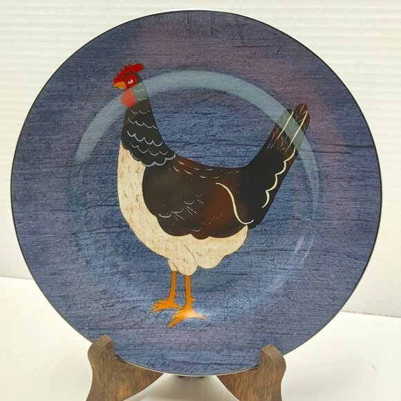 ⭐️2/$30 - Sakura Brandon House Country Quartet Rooster BLUE Plate Farm Decor - Picture 1 of 3